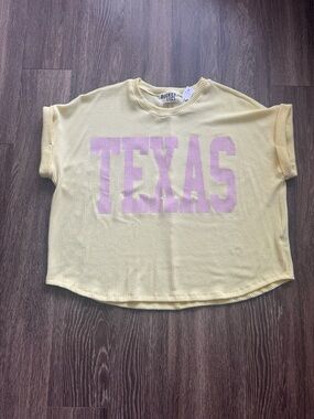 BUCKETLIST Soft Yellow Knit Tee with Crew Neck